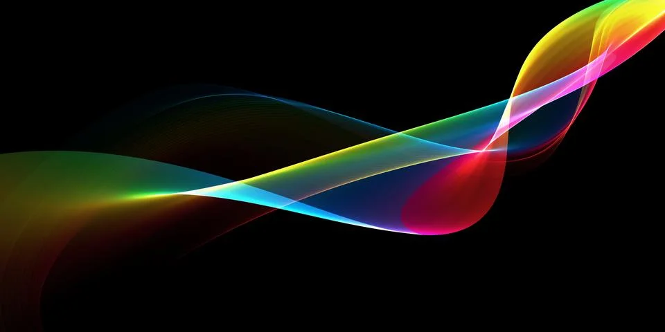 Abstract multicolored light waves background Stock Illustration