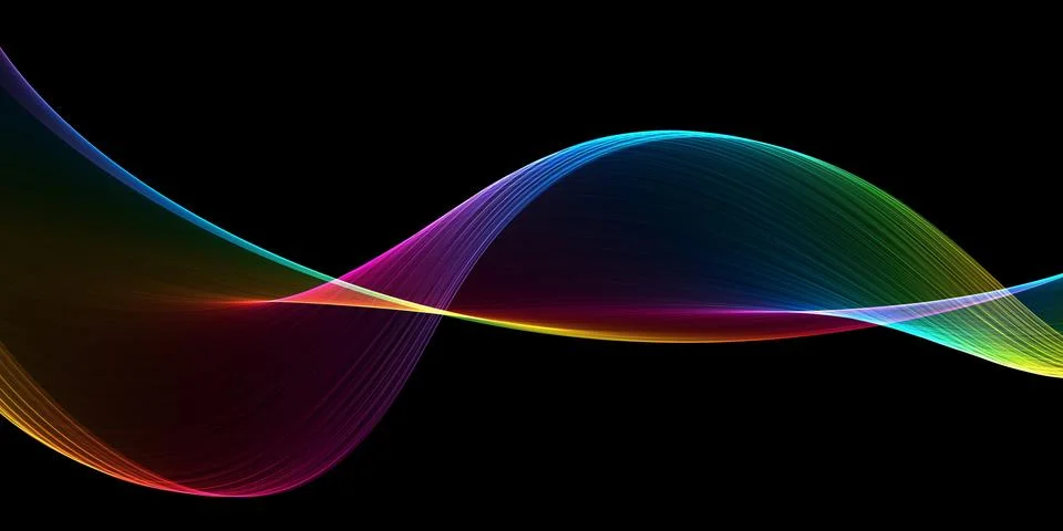 Abstract multicolored light waves background Stock Illustration