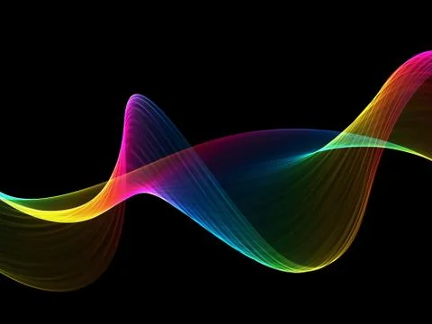 Abstract multicolored light waves background Illustrazione stock