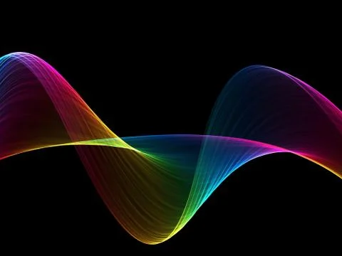 Abstract multicolored light waves background Stock Illustration