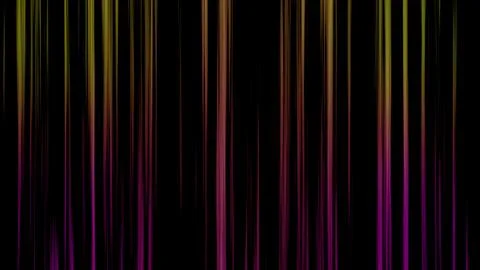 Abstract multicolored lines fall down on a black background. 3d gradient render Stock Illustration