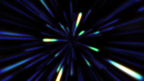 Abstract multicolored lines fly on a black background Vidéo 277194882