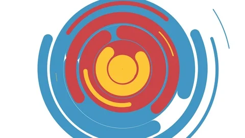 Abstract multicolored lines move in a circle on a transparent background 動画素材 125230126