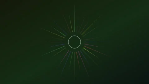 Abstract multicolored lines radiating from a central circle creating a dyna.. Stock Footage 340470383
