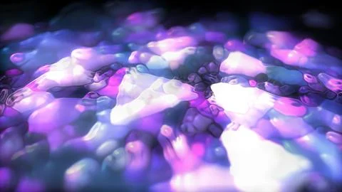Abstract multicolored liquid iridescent purple bright glowing, magical abst.. Stock Illustration