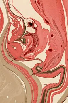 Abstract multicolored liquid solution surface macro close up from above Stock Photos