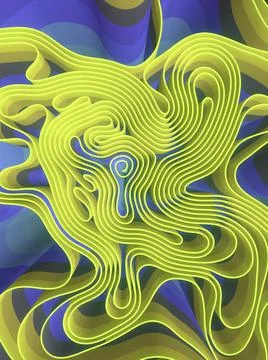 Abstract multicolored maze. Template design. 3d render digital illustration Stock Illustration