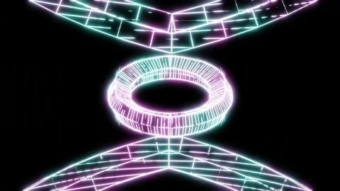 Abstract Multicolored Neon Shapes Loop 3D Animation Background 4K Stock Footage 211347621