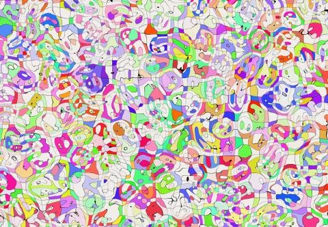 Abstract multicolored painted mosaic patchwork backgrounds Illustrazione stock