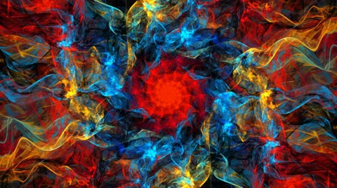 Abstract multicolored palette spiral motion background seamless looping fractal Stock Footage 31483348