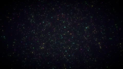 Abstract Multicolored Particle Field Drifting Through Dark Space Background Stock Footage 330512026