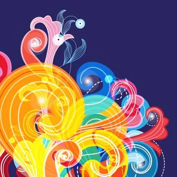Abstract multicolored pattern from different curls Stock Illustration