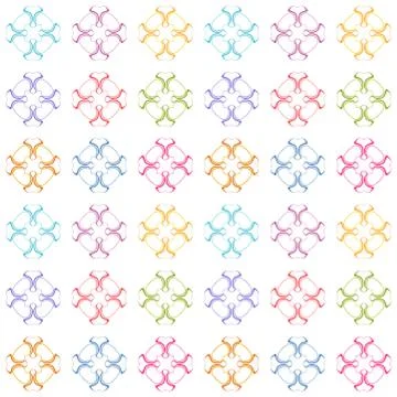 Abstract multicolored pattern in ornamental style. Seamless tileable backgrou Illustrazione stock