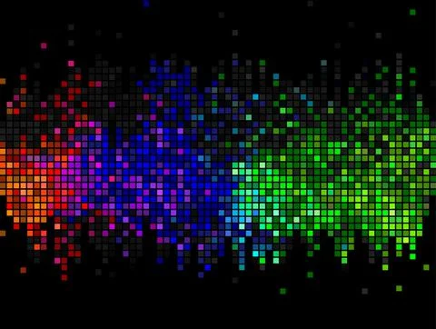 Abstract Multicolored Pixel Technology Disco Background Stock Illustration