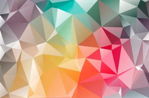 Abstract multicolored polygon, low polygon background. Transfusion of color.  Stock Illustration