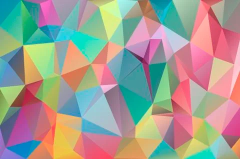 Abstract multicolored polygon, low polygon background. Transfusion of color.  Stock Illustration