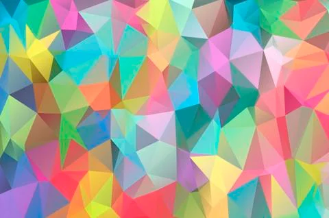 Abstract multicolored polygon, low polygon background. Transfusion of color.  イラスト素材