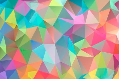Abstract multicolored polygon, low polygon background. Transfusion of color.  Illustrazione stock