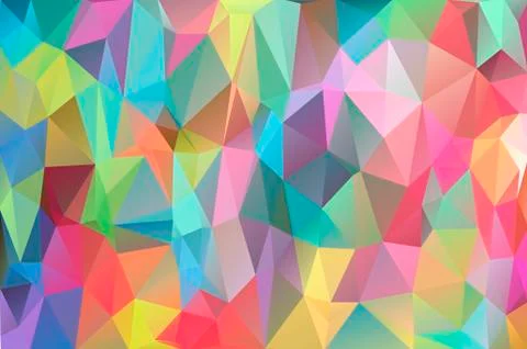 Abstract multicolored polygon, low polygon background. Transfusion of color.  스톡 일러스트
