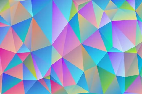 Abstract multicolored polygon, low polygon background. Transfusion of color.  Stock Illustration