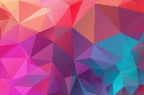 Abstract multicolored polygon, low polygon background. Transfusion of color.  Stock Illustration