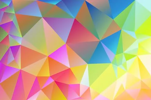 Abstract multicolored polygon, low polygon background. Transfusion of color.  Illustrazione stock