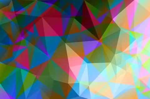Abstract multicolored polygon, low polygon background. Transfusion of color.  Stock Illustration