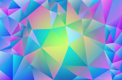 Abstract multicolored polygon, low polygon background. Transfusion of color.  Illustrazione stock