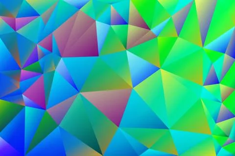 Abstract multicolored polygon, low polygon background. Transfusion of color.  Stock Illustration