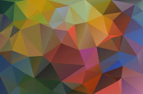 Abstract multicolored polygon, low polygon background. Transfusion of color.  Ilustración de archivo