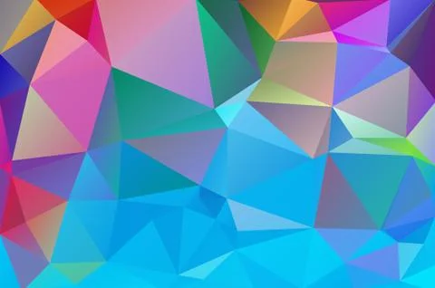 Abstract multicolored polygon, low polygon background. Transfusion of color.  Stock Illustration