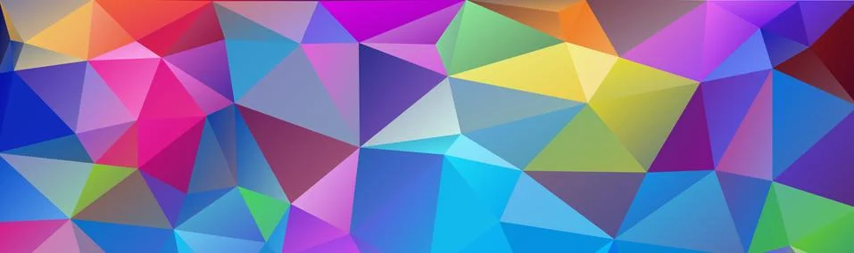Abstract multicolored polygon, low polygon background. Dark stretching. Trans Stock Illustration
