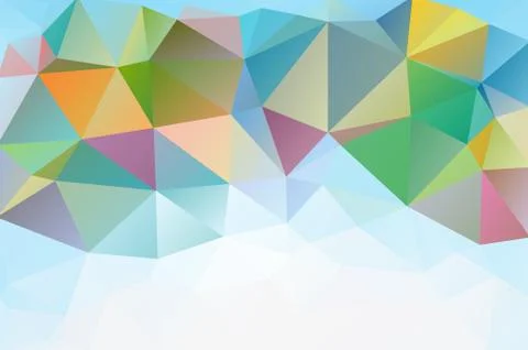 Abstract multicolored polygon, low polygon background. On a white background. Stock Illustration