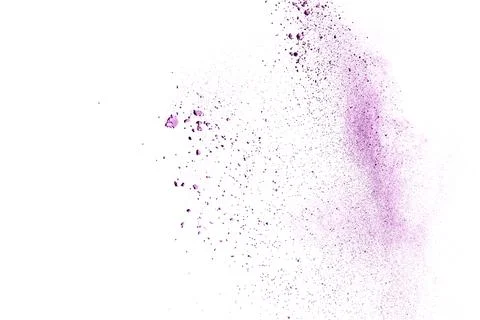 Abstract multicolored powder splatted on white background,Freeze motion of .. Stock Illustration