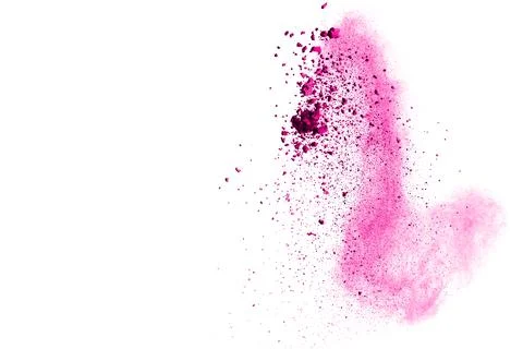 Abstract multicolored powder splatted on white background,Freeze motion of .. Stock Illustration