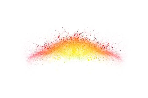 Abstract multicolored powder splatted on white background. Stock Photos