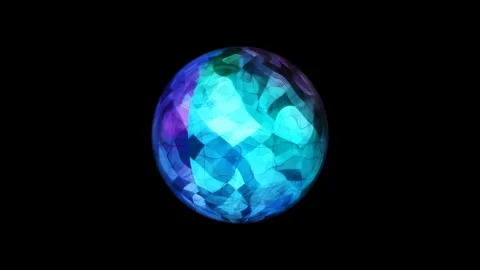 Abstract multicolored rainbow energy sphere transparent round bright glowing Stock Footage 254591736