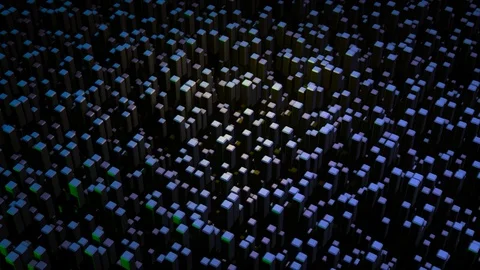 Abstract of multicolored rectangular blocks. Animation. Rotating background with Stock Footage 121631852