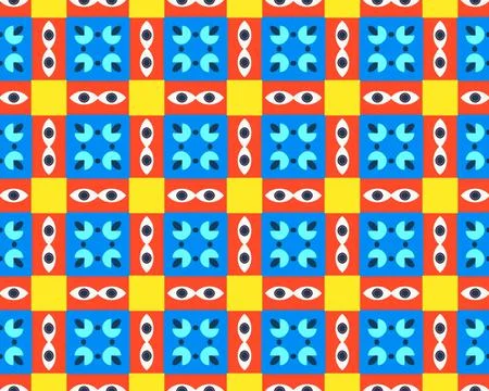 Abstract multicolored Seamless Pattern Illustration Background Texture In Geomet 库存插图