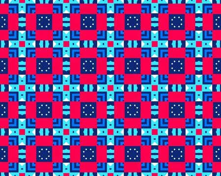 Abstract multicolored Seamless Pattern Illustration Background Texture In Geomet Illustrazione stock