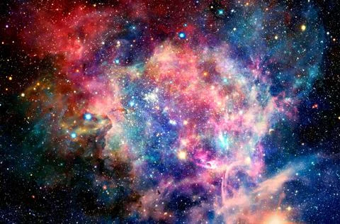 Abstract Multicolored Smooth Bright Nebula Galaxy Artwork Background Stock Illustration