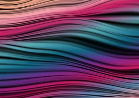 Abstract multicolored smooth linear waves blurred elegant background イラスト素材