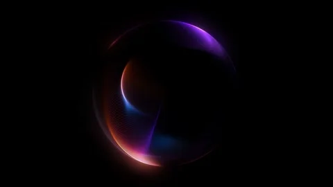 Abstract multicolored sphere with glowing gradient shapes in rotation. Futu.. Stock Footage 318416221