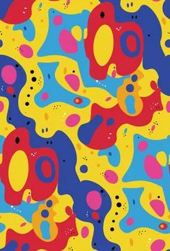Abstract Multicolored Spots Seamless Pattern Stock Illustration