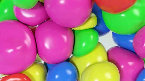 Abstract multicolored squishy balls move and interact with each other with 動画素材 124282136