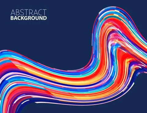 Abstract multicolored stream on a blue. Vector wave Stock Illustration