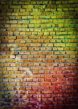 Abstract multicolored texture of grunge brickwork Stock Photos