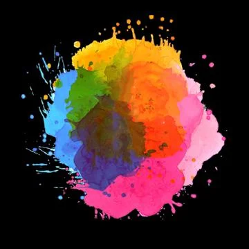 Abstract Multicolored Unique Set Of Colors On A Black Background Stock Illustration
