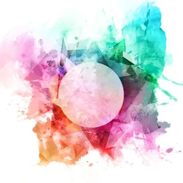 Abstract Multicolored Unique Set Of Colors With A Glowing Circle In A White B Stock Illustration