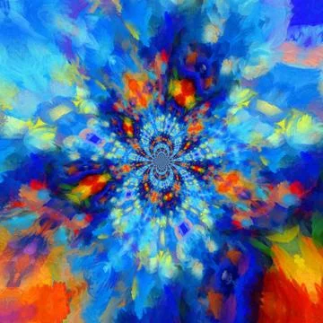 Abstract multicolored watercolor texture background. Oil painting style. Warm Stock Illustration